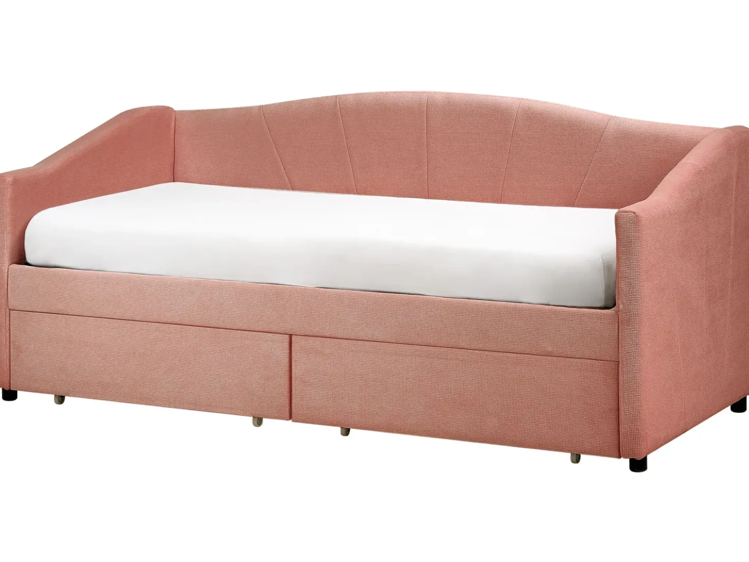 Letto da giorno con contenitore Tessuto VITTEL 90 x 200 cm Rosa