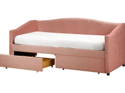Letto da giorno con contenitore Tessuto VITTEL 90 x 200 cm Rosa