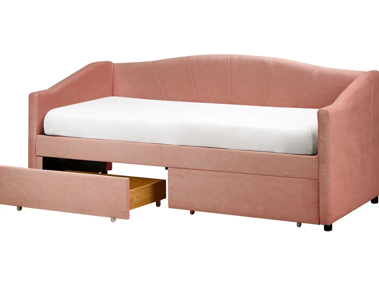 Letto da giorno con contenitore Tessuto VITTEL 90 x 200 cm Rosa
