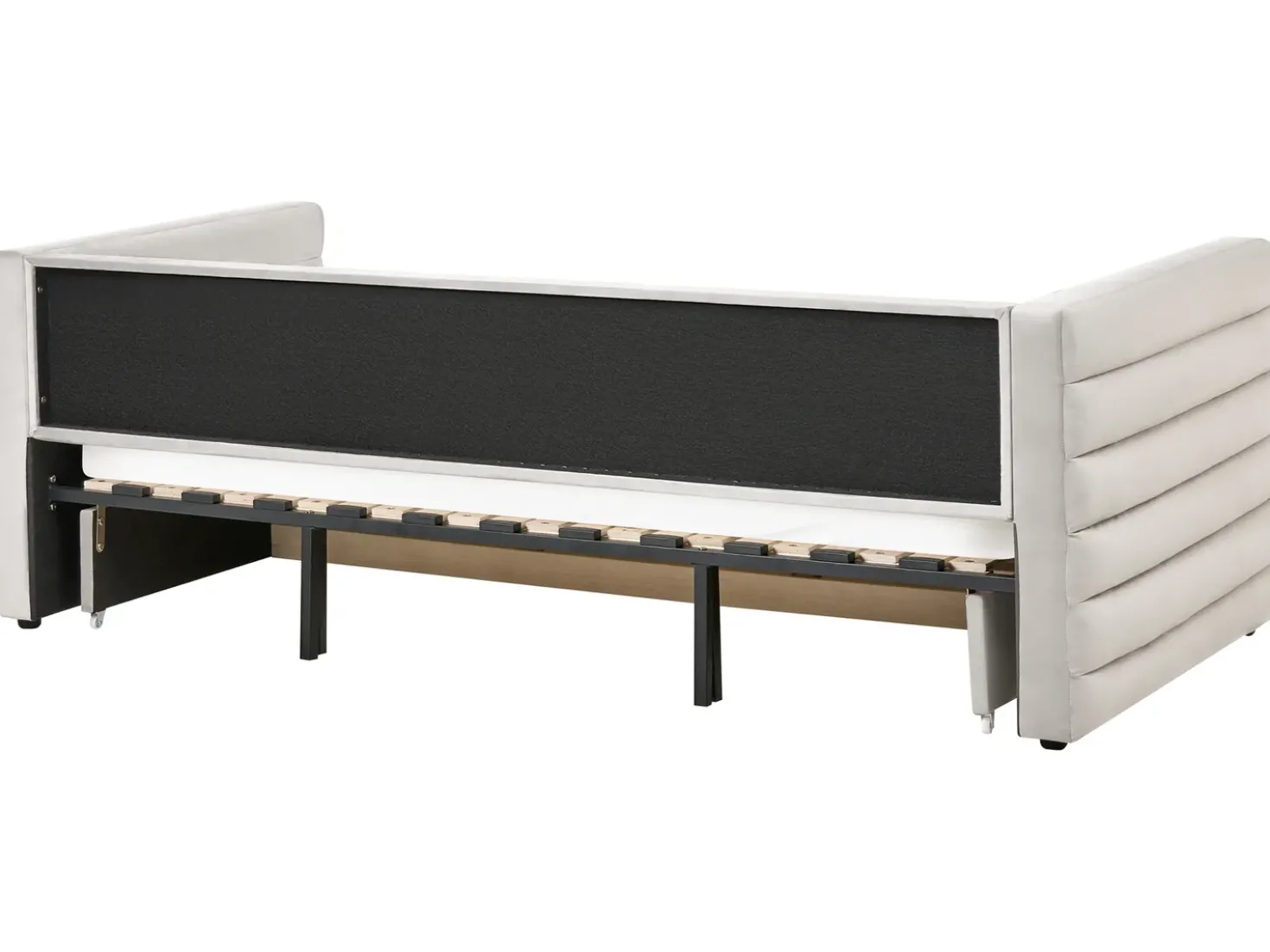 Letto da giorno con contenitore Velluto MEUDON 90 x 200 cm Grigio
