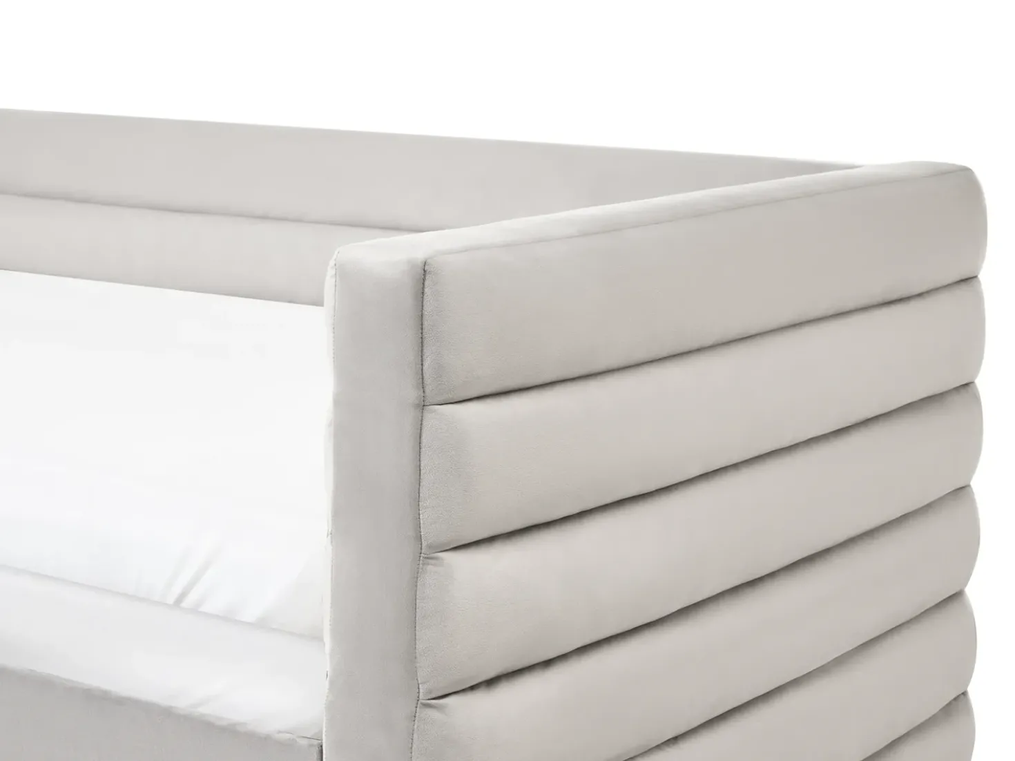 Letto da giorno con contenitore Velluto MEUDON 90 x 200 cm Grigio