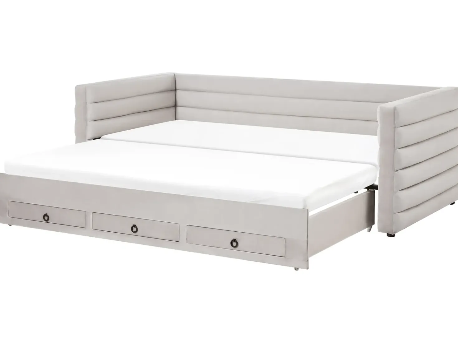 Letto da giorno con contenitore Velluto MEUDON 90 x 200 cm Grigio