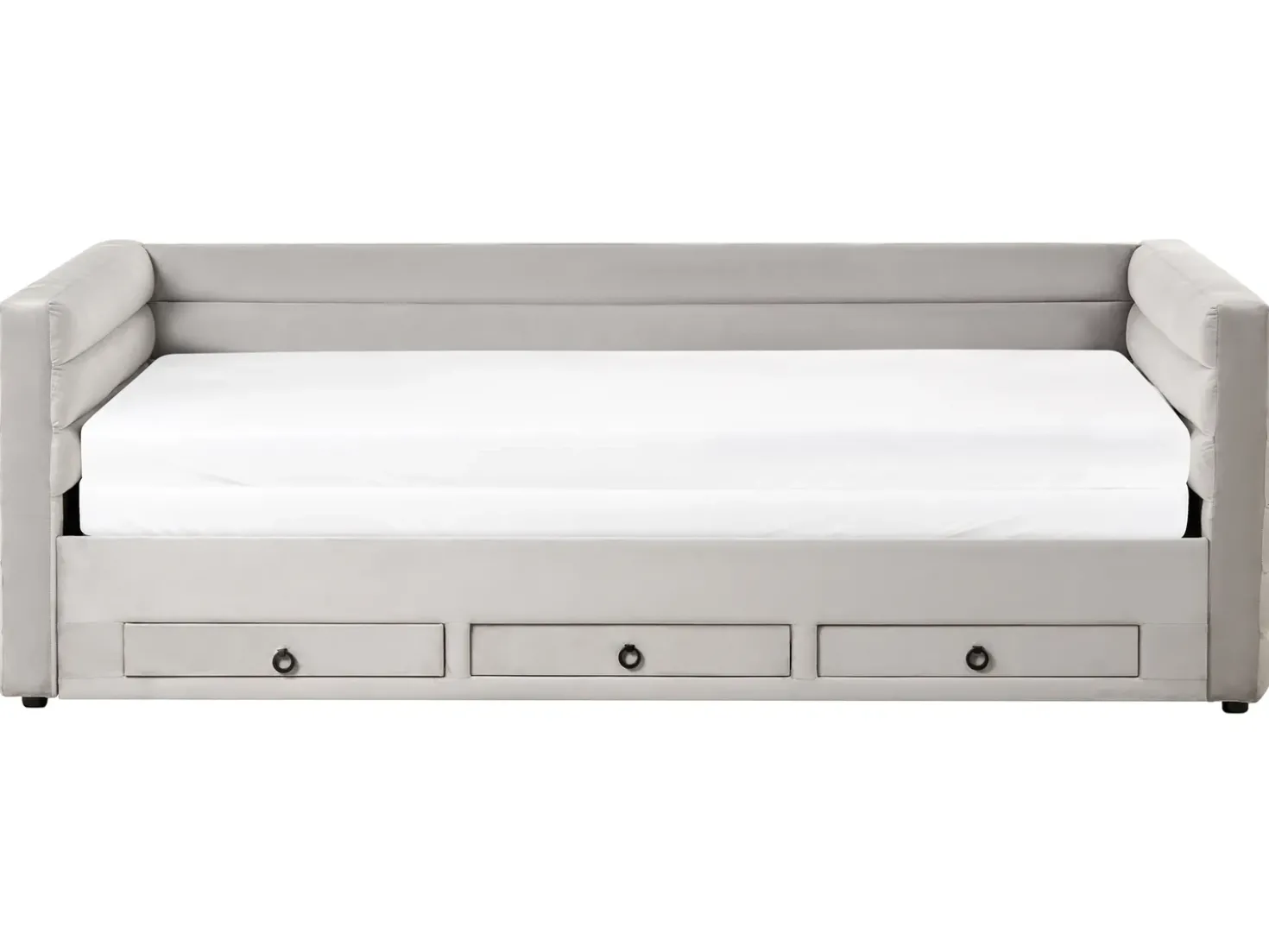 Letto da giorno con contenitore Velluto MEUDON 90 x 200 cm Grigio