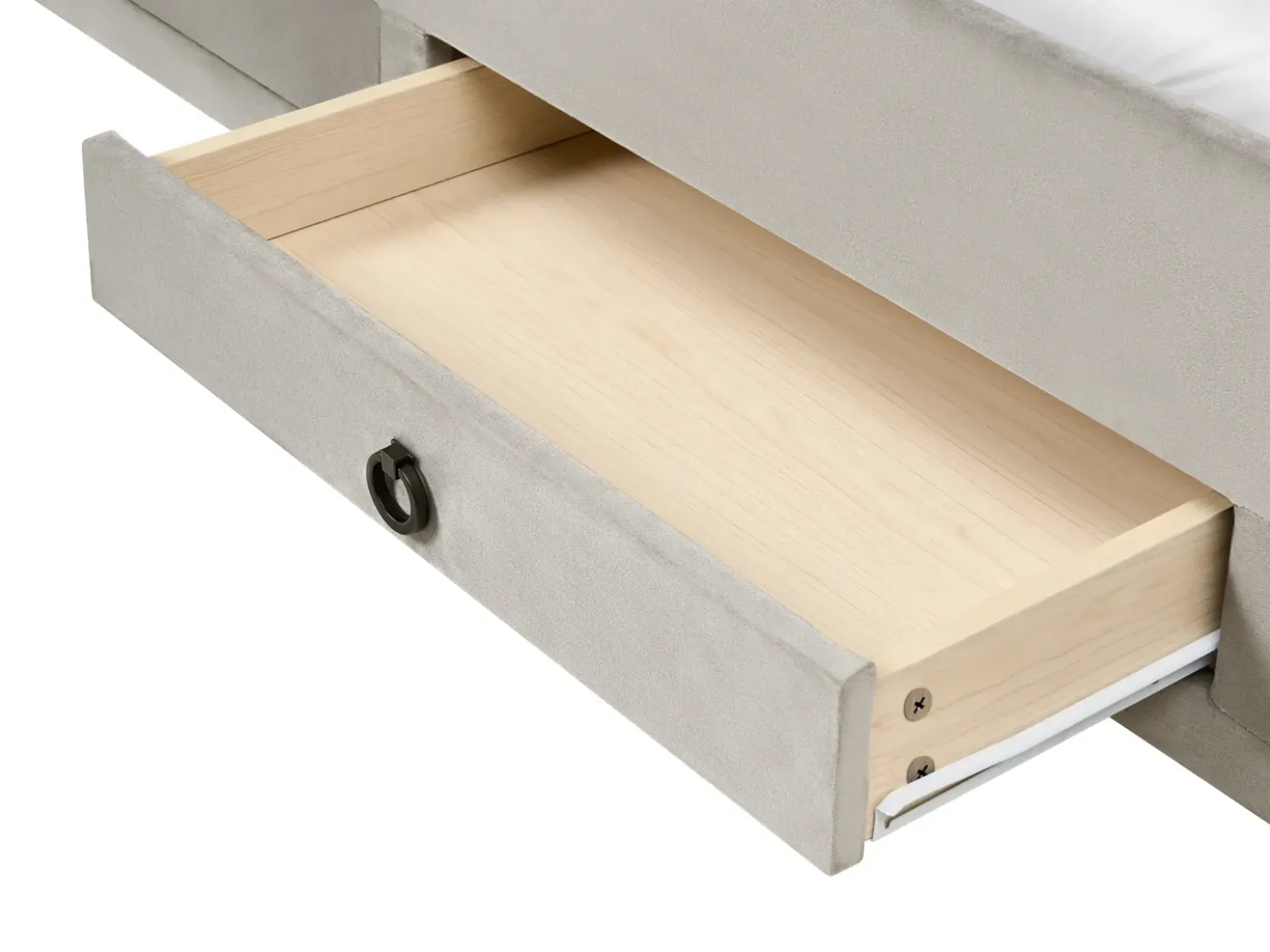 Letto da giorno con contenitore Velluto MEUDON 90 x 200 cm Grigio