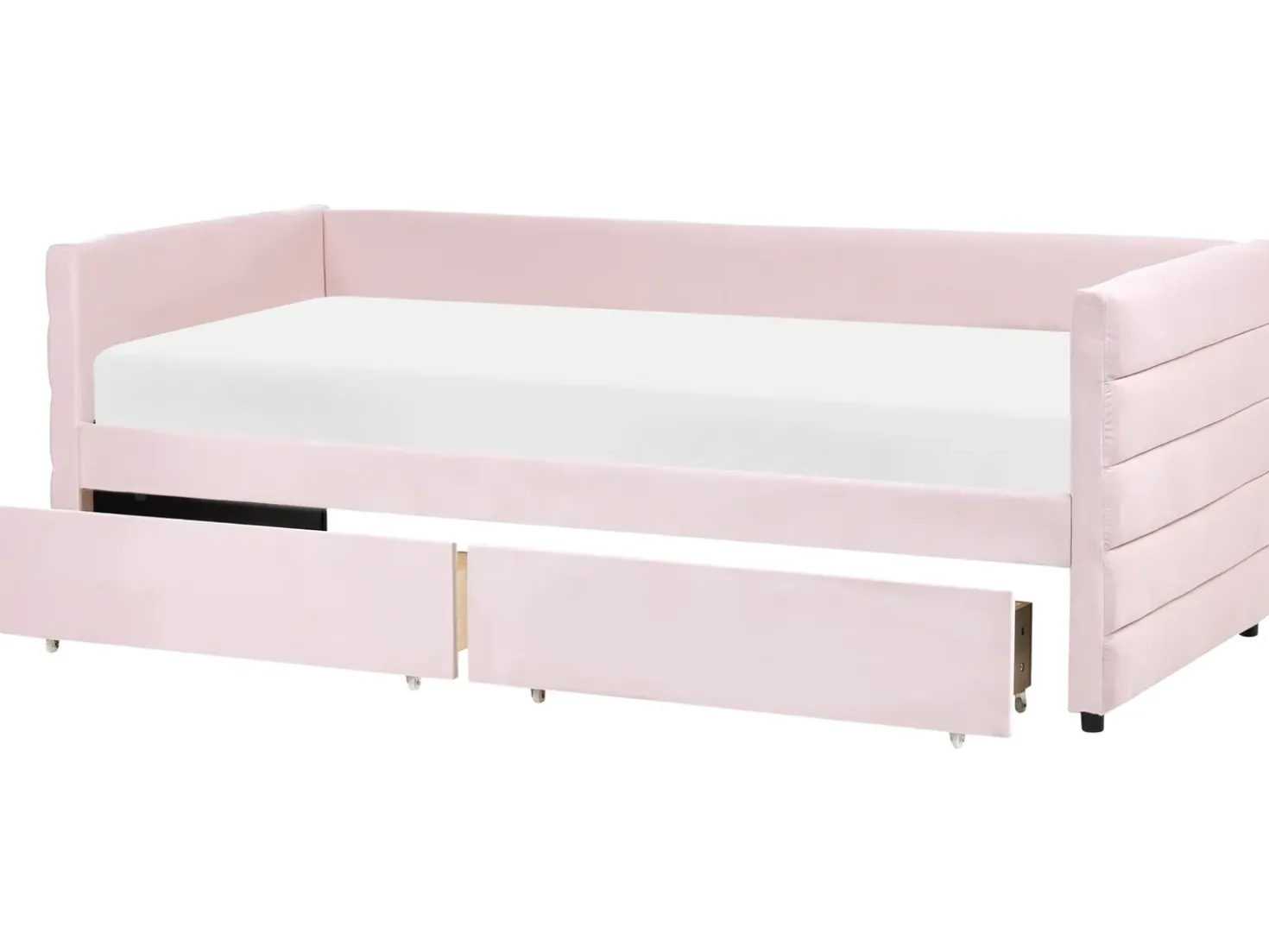 Letto da giorno con contenitore Velluto MARRAY 90 x 200 cm Rosa pastello