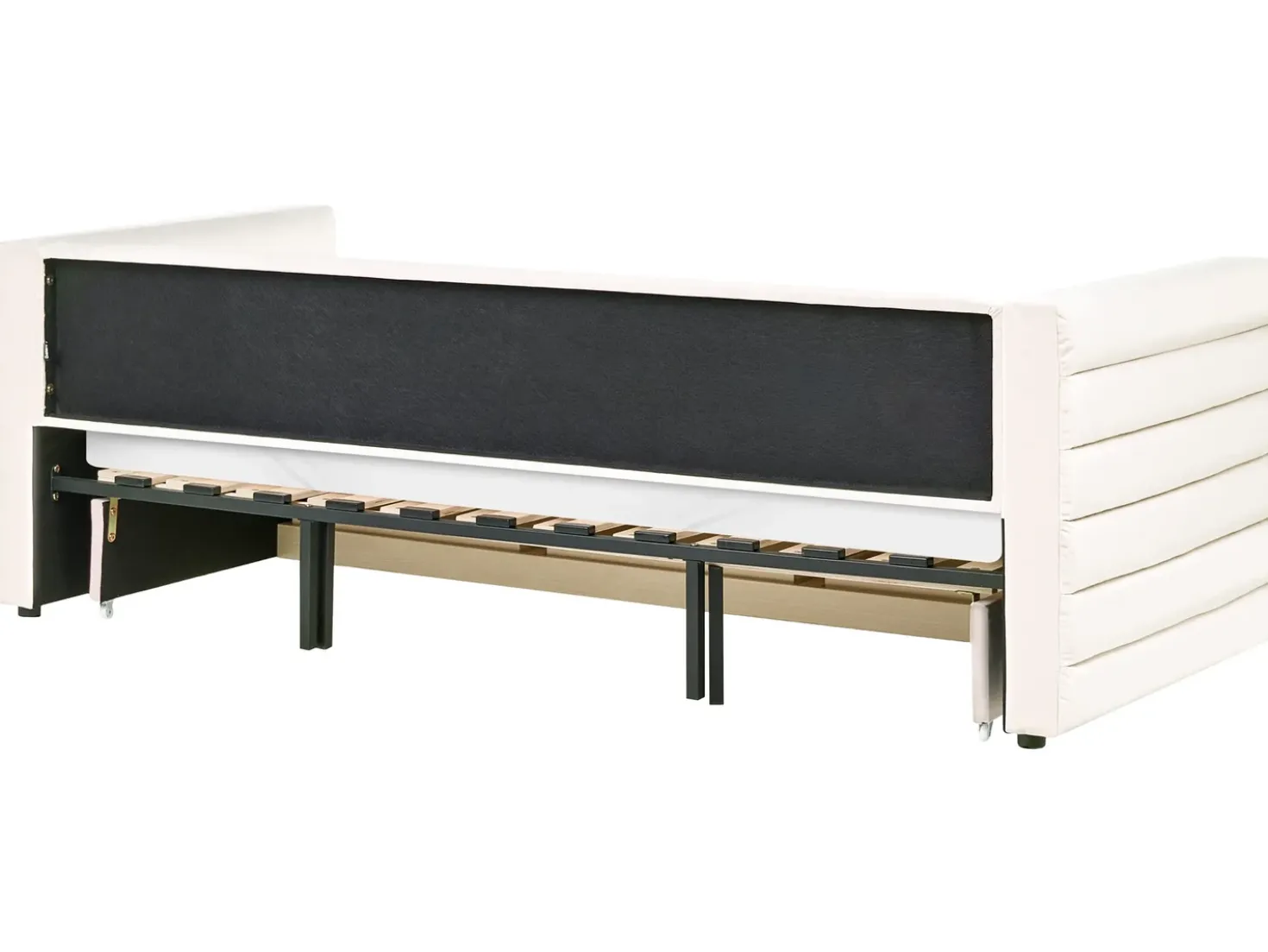 Letto da giorno con contenitore Velluto MEUDON 90 x 200 cm Bianco sporco