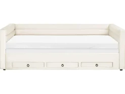Letto da giorno con contenitore Velluto MEUDON 90 x 200 cm Bianco sporco