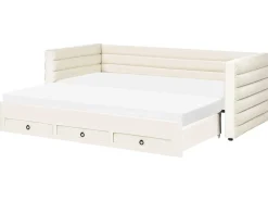 Letto da giorno con contenitore Velluto MEUDON 90 x 200 cm Bianco sporco