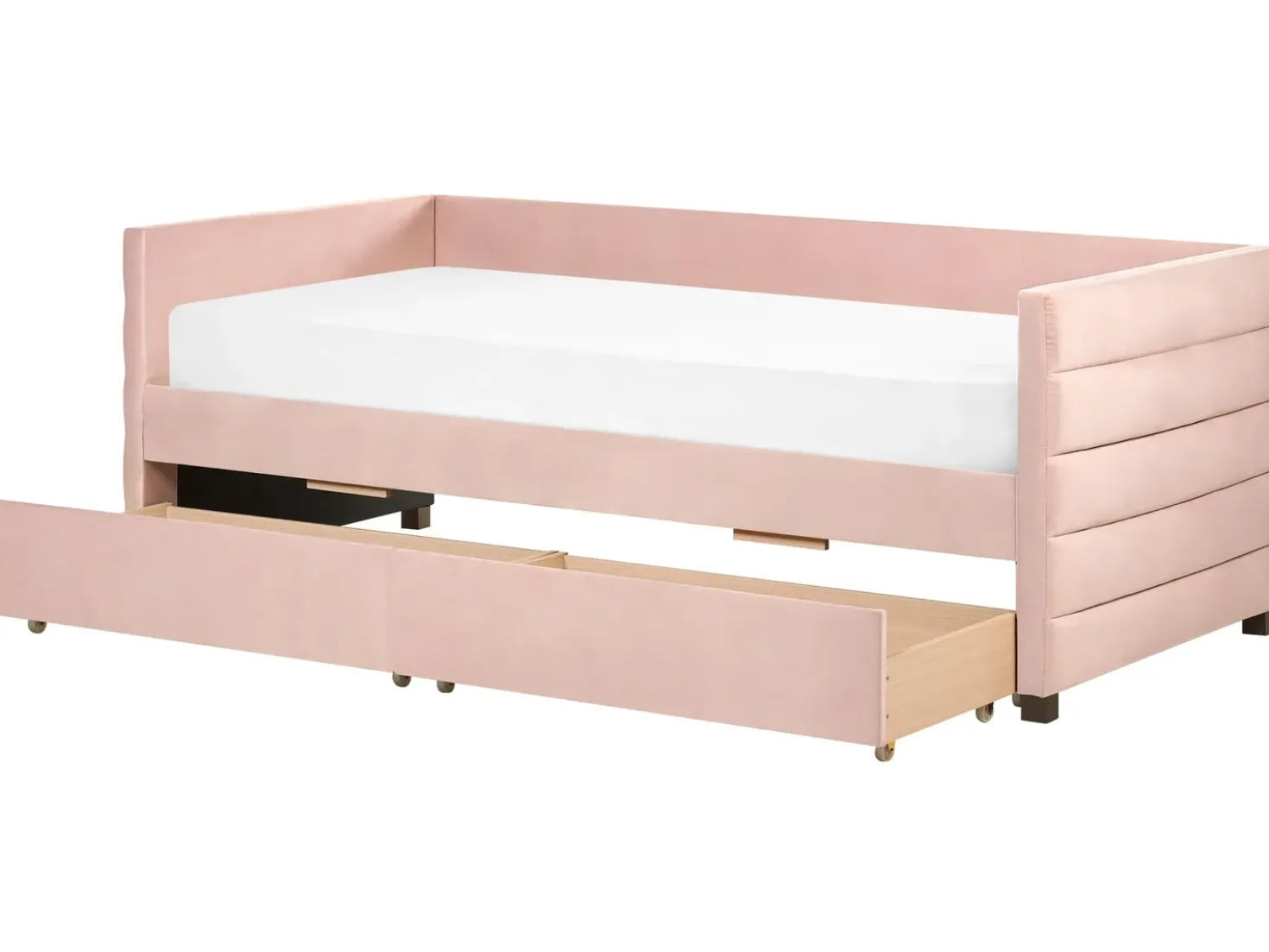 Letto da giorno con contenitore Velluto MARRAY II 90 x 200 cm Rosa pastello