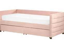 Letto da giorno con contenitore Velluto MARRAY II 90 x 200 cm Rosa pastello