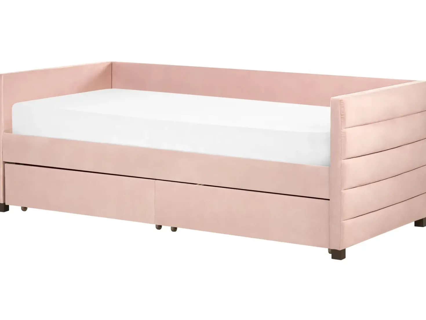 Letto da giorno con contenitore Velluto MARRAY II 90 x 200 cm Rosa pastello