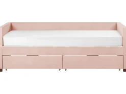 Letto da giorno con contenitore Velluto MARRAY II 90 x 200 cm Rosa pastello