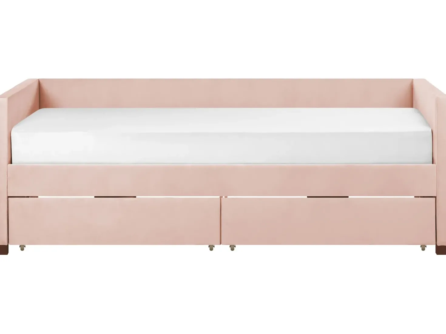 Letto da giorno con contenitore Velluto MARRAY II 90 x 200 cm Rosa pastello