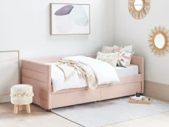 Letto da giorno con contenitore Velluto MARRAY II 90 x 200 cm Rosa pastello