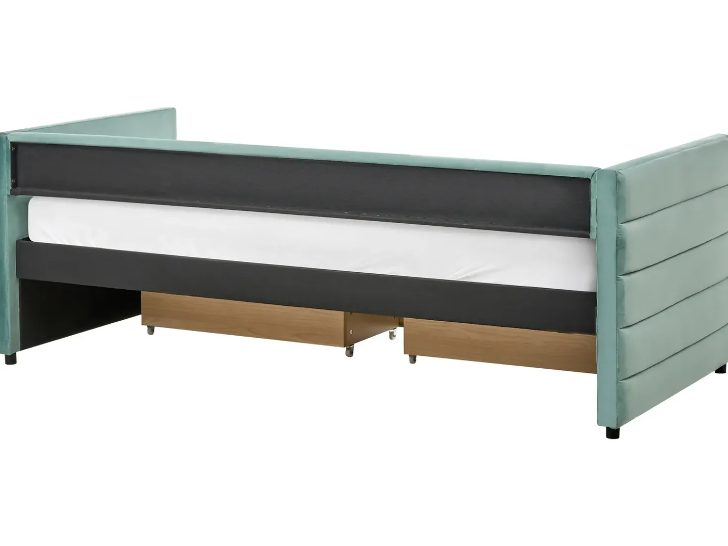 Letto da giorno con contenitore Velluto MARRAY 90 x 200 cm Verde menta