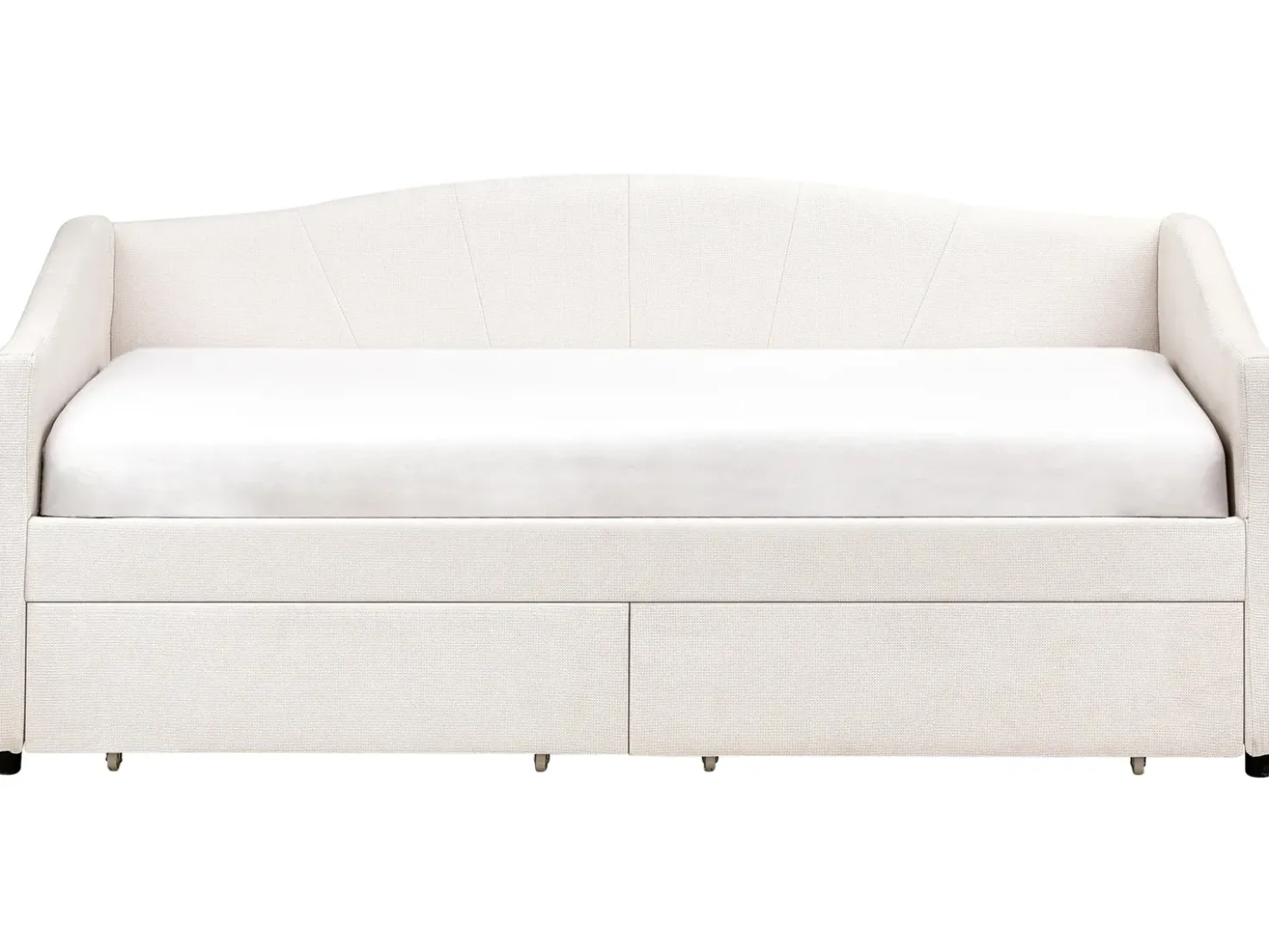 Letto da giorno con contenitore Tessuto VITTEL 90 x 200 cm Beige chiaro