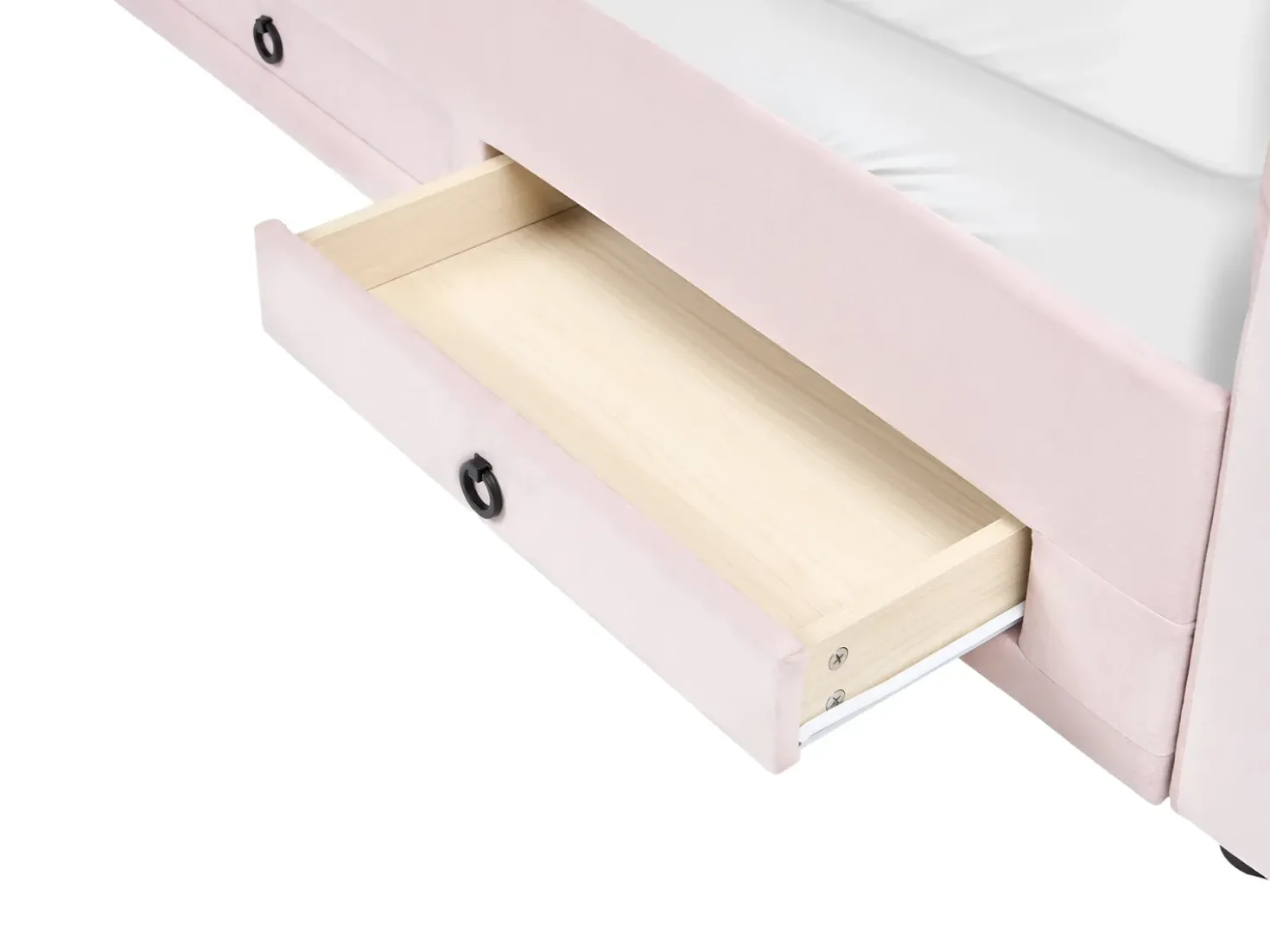 Letto da giorno con contenitore Velluto MEUDON 90 x 200 cm Rosa pastello