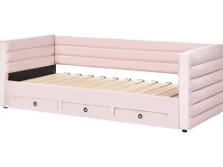 Letto da giorno con contenitore Velluto MEUDON 90 x 200 cm Rosa pastello
