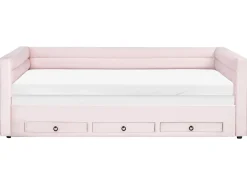 Letto da giorno con contenitore Velluto MEUDON 90 x 200 cm Rosa pastello
