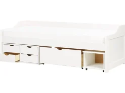 Letto da giorno con contenitore Legno di pino ROYVILLE 90 x 200 cm Bianco