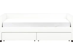 Letto da giorno con contenitore Velluto MARRAY II 90 x 200 cm Bianco sporco