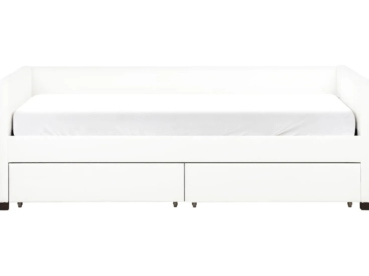 Letto da giorno con contenitore Velluto MARRAY II 90 x 200 cm Bianco sporco