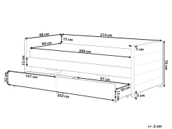 Letto da giorno con contenitore Velluto MARRAY II 90 x 200 cm Bianco sporco