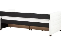 Letto da giorno con contenitore Velluto MARRAY II 90 x 200 cm Bianco sporco