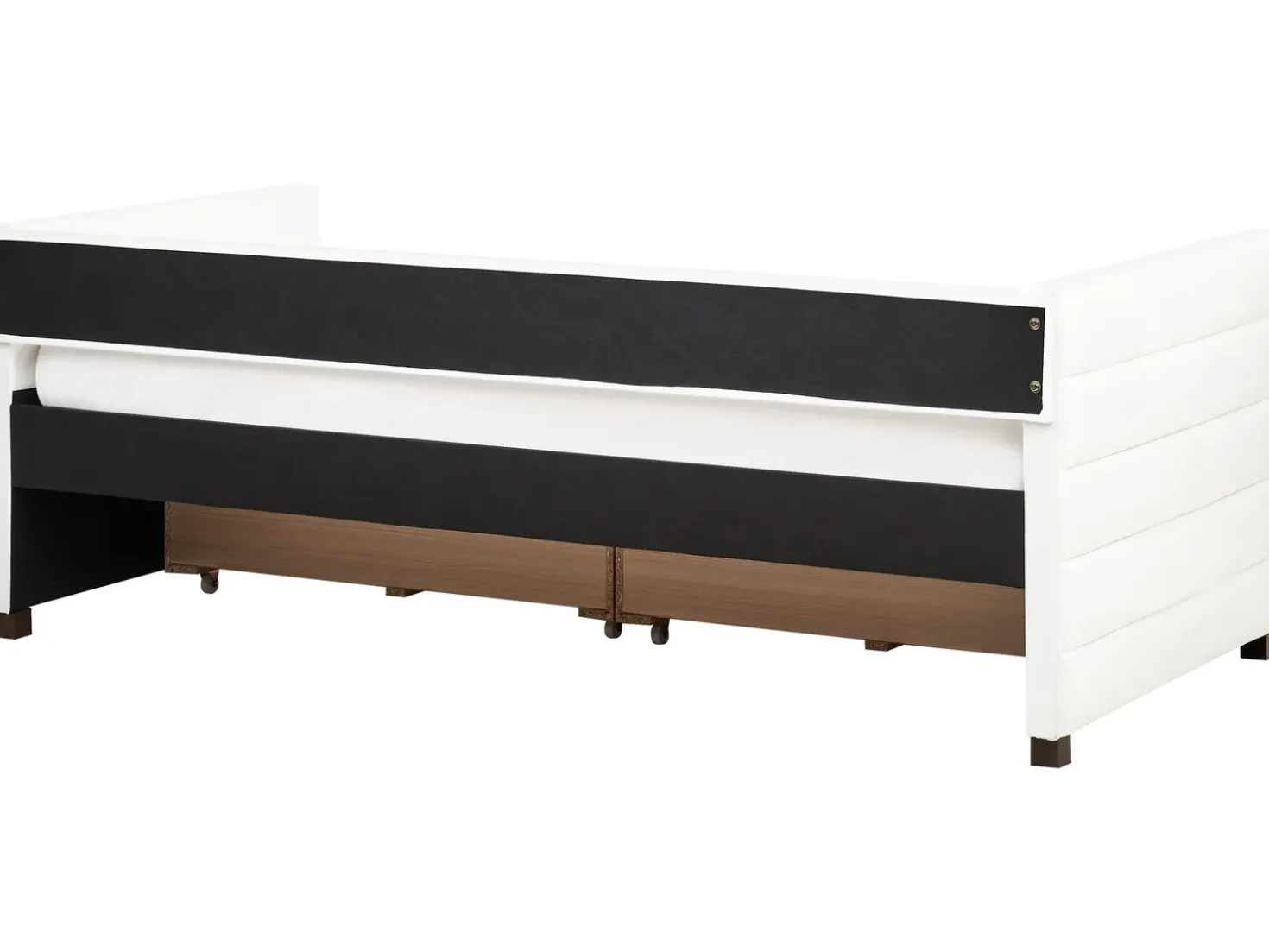 Letto da giorno con contenitore Velluto MARRAY II 90 x 200 cm Bianco sporco