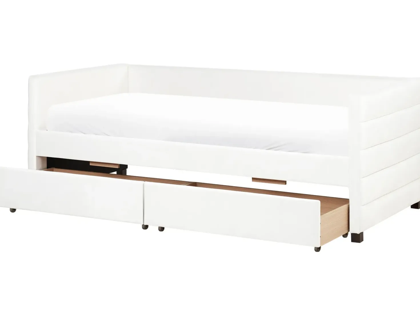Letto da giorno con contenitore Velluto MARRAY II 90 x 200 cm Bianco sporco