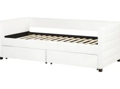 Letto da giorno con contenitore Velluto MARRAY II 90 x 200 cm Bianco sporco