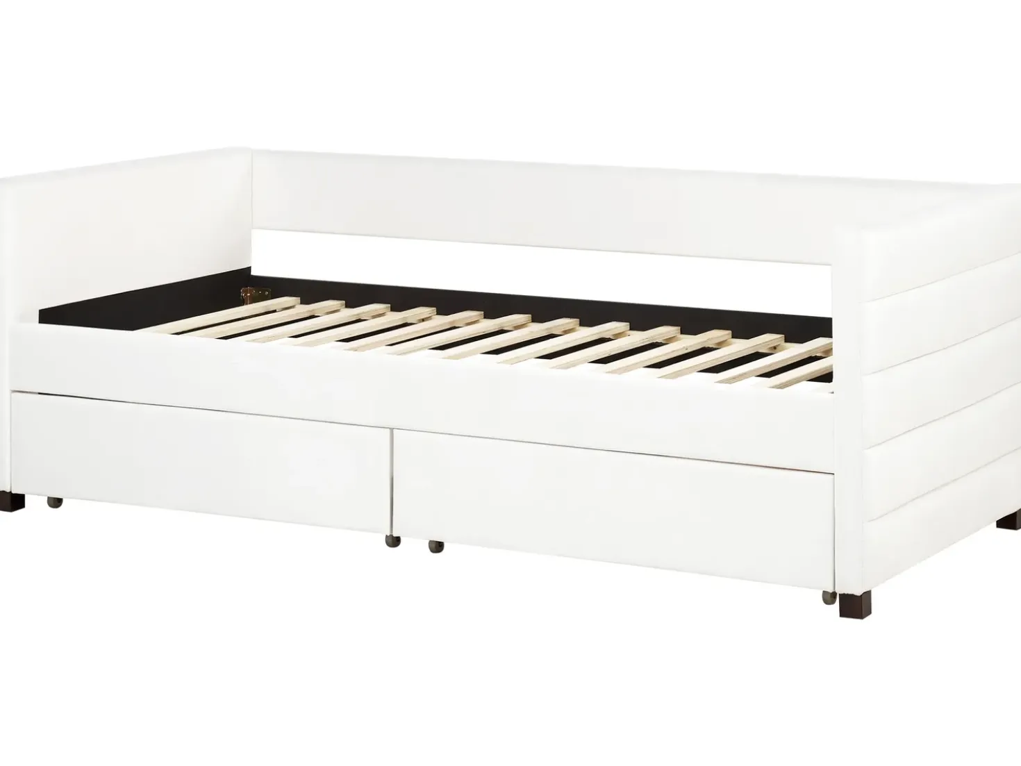 Letto da giorno con contenitore Velluto MARRAY II 90 x 200 cm Bianco sporco