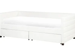 Letto da giorno con contenitore Velluto MARRAY II 90 x 200 cm Bianco sporco