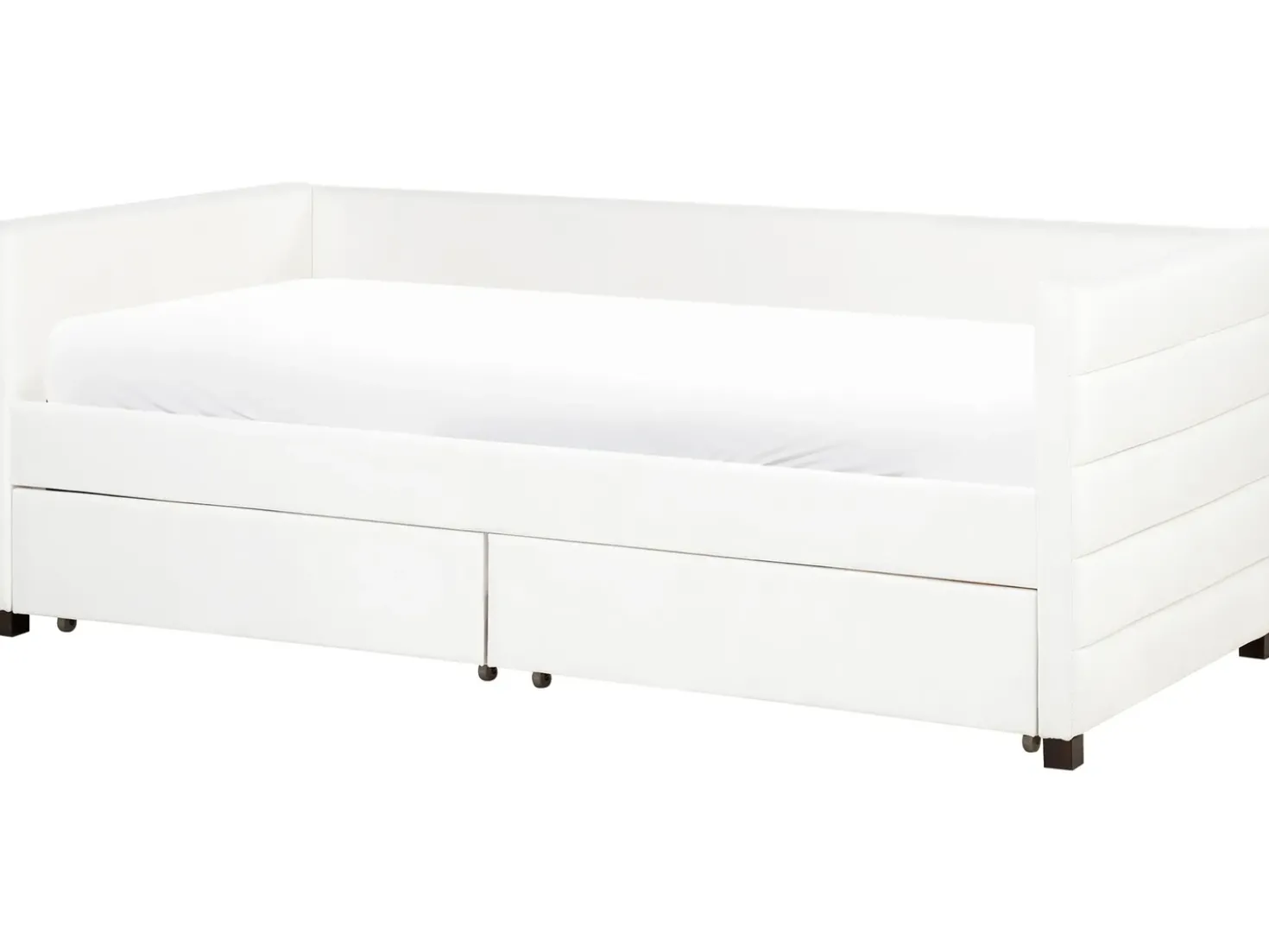 Letto da giorno con contenitore Velluto MARRAY II 90 x 200 cm Bianco sporco