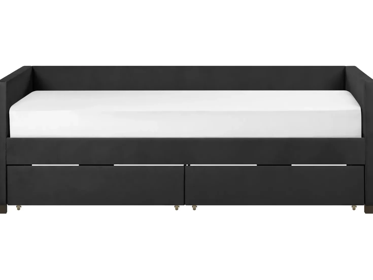 Letto da giorno con contenitore Velluto MARRAY II 90 x 200 cm Nero