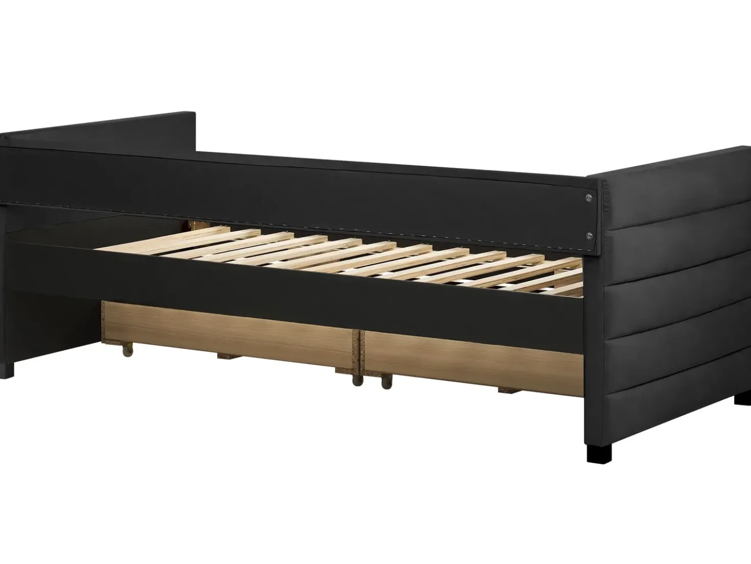 Letto da giorno con contenitore Velluto MARRAY II 90 x 200 cm Nero