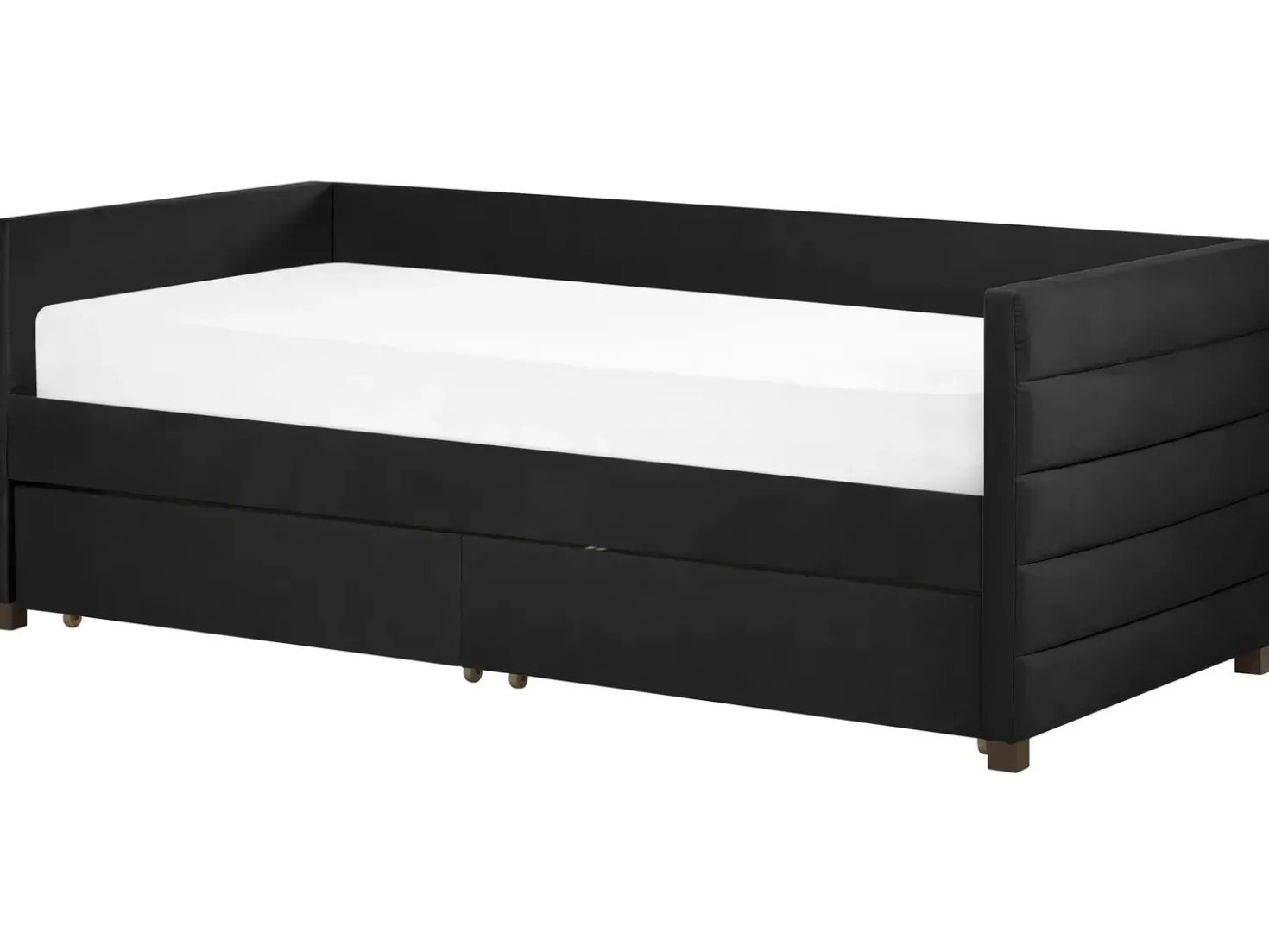 Letto da giorno con contenitore Velluto MARRAY II 90 x 200 cm Nero