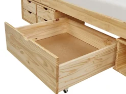 Letto da giorno con contenitore Legno di pino ROYVILLE 90 x 200 cm Marrone chiaro