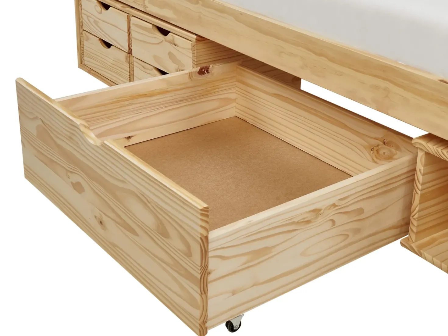 Letto da giorno con contenitore Legno di pino ROYVILLE 90 x 200 cm Marrone chiaro