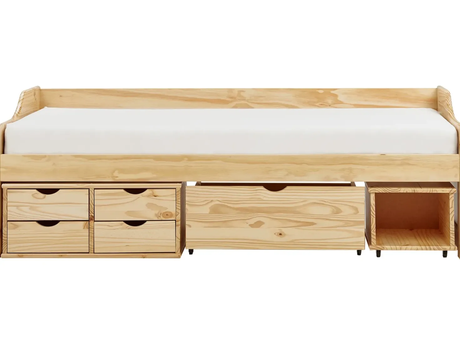 Letto da giorno con contenitore Legno di pino ROYVILLE 90 x 200 cm Marrone chiaro