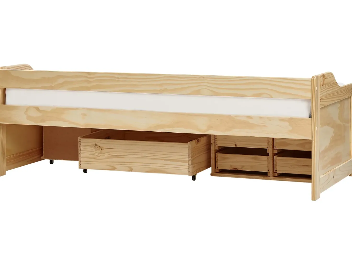Letto da giorno con contenitore Legno di pino ROYVILLE 90 x 200 cm Marrone chiaro