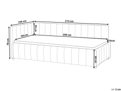 Letto da giorno Velluto LISIEUX 90 x 200 cm Bianco sporco