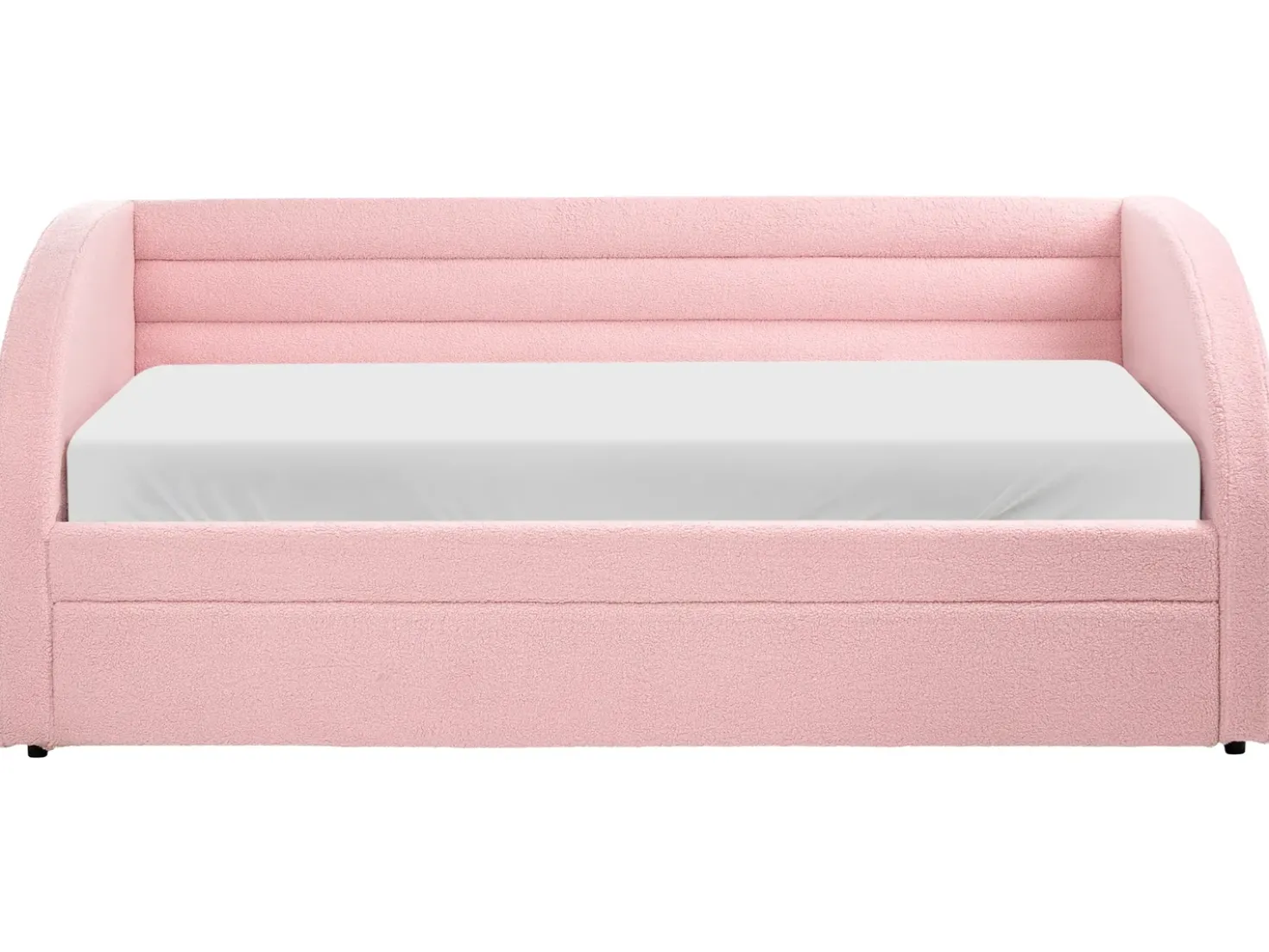 Letto estraibile Bouclé ALBIAC 90 x 200 cm Rosa pastello