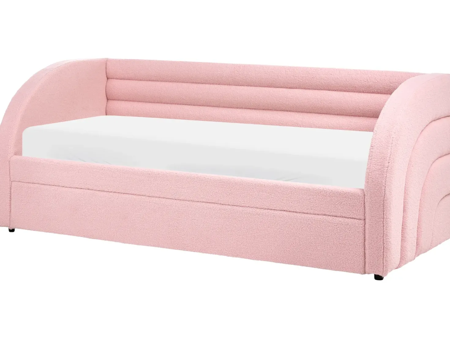 Letto estraibile Bouclé ALBIAC 90 x 200 cm Rosa pastello