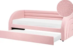 Letto estraibile Bouclé ALBIAC 90 x 200 cm Rosa pastello