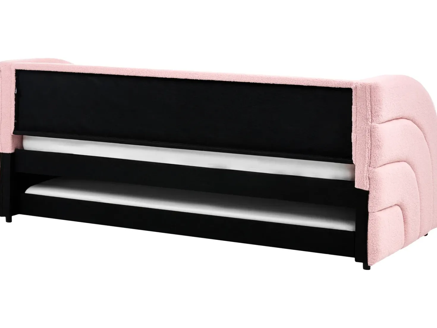 Letto estraibile Bouclé ALBIAC 90 x 200 cm Rosa pastello