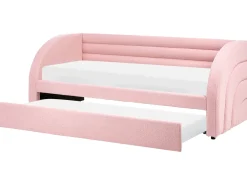 Letto estraibile Bouclé ALBIAC 90 x 200 cm Rosa pastello