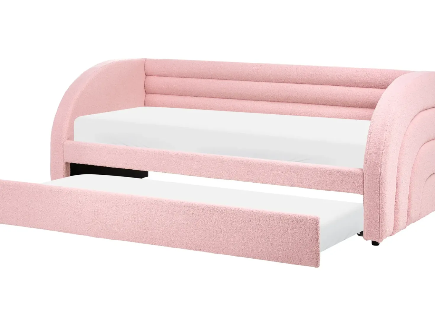 Letto estraibile Bouclé ALBIAC 90 x 200 cm Rosa pastello