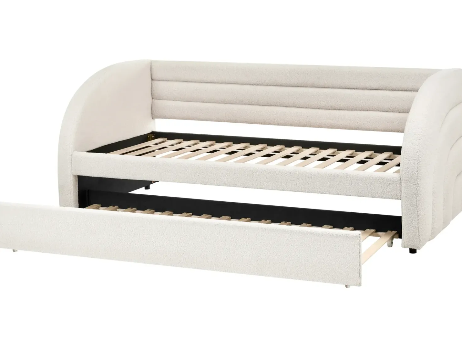 Letto estraibile Bouclé ALBIAC 90 x 200 cm Bianco