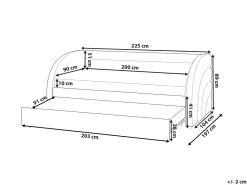 Letto estraibile Bouclé ALBIAC 90 x 200 cm Bianco